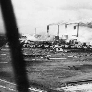 The Goldenburg power station at Knapsack, near Cologne, Germany under attack