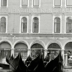 Gondolas on a canal in Venice, Italy May 1987 A©Mirrorpix