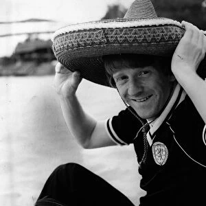 Gordon Strachan of Scotland wearing sombrero before the match with Uruguay in the World