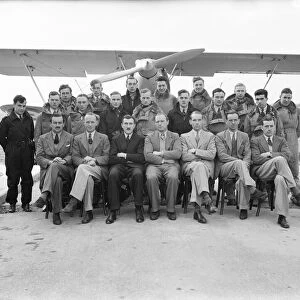 Group photograph taken at RAF Ansty aerodrome shows some of the instructors together with