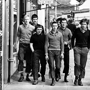 A group of skinheads walking around the streets of Newcastle on 8th June 1972