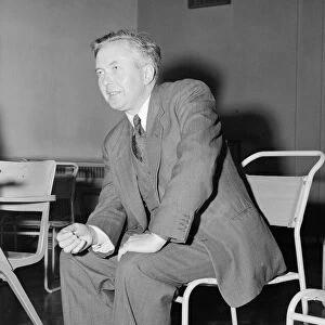 Harold Wilson MP Labour candidate for Huyton at a meeting in the constituency at