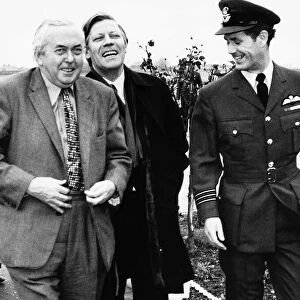 Harold Wilson Prime Minister with the West Germany Chancellor Helmut Schmidt leaving for