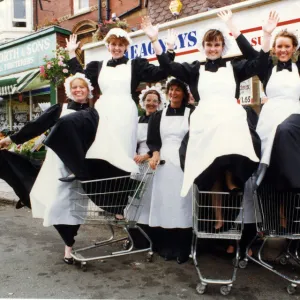 Heagneys staff ready for Saltburns Victorian Week. 3rd August 1992