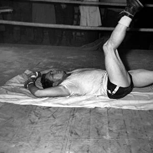 Heavyweight boxer Harry "Kid"Matthews in training at Jack Solomans Gym