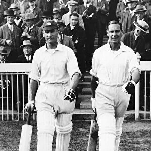 Herbert Sutcliffe with Jack Hobbs England Famous opening batsmen in June 1926