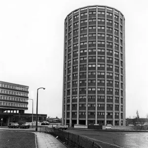 A high-rise flat in Billingham, County Durham. January 1981