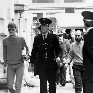 HMP Barlinnie Prison 1987. Left to right Allan McLeish receives ten years