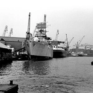 HMS Bristol built by Swan Hunter & Tyne Shipbuilders Ltd. and launched on 30 June 1969