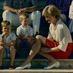 HRH Princess Diana, The Princess of Wales, and her songs William (left) and Harry (centre