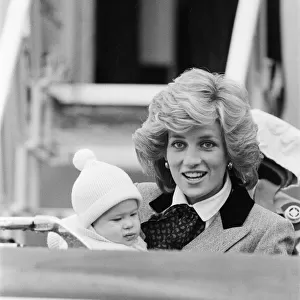 HRH Princess Diana, The Princess of Wales pictured with her 2nd son, Prince Harry