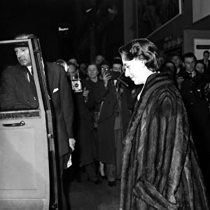 HRH Princess Margaret shows off her new hairstyle as she enters her car after leaving