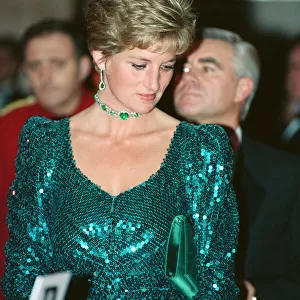 HRH The Princess of Wales, Princess Diana, attends the Diamond Ball in aid of
