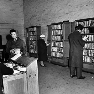 Inside the new branch library in Church Hall, Hurst Road, Longford. 9th February 1965