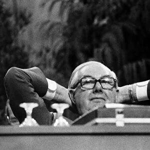 James Callaghan ex Prime Minister pictured at the Labour Party Conference in 1979 at