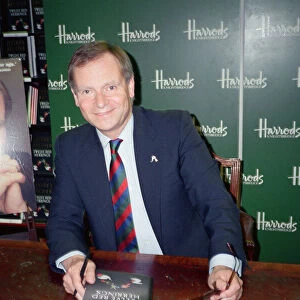Jeffrey Archer book signing at Harrods, London. 9th July 1994