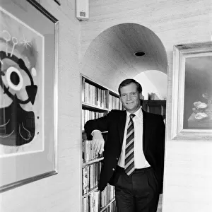 Jeffrey Archer pictured in his apartment by the River Thames, London. 9th September 1987