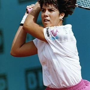 Jennifer Capriati on court during the French Open tennis Dbase