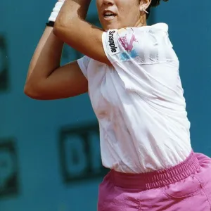 Jennifer Capriati on court during the French Open tennis Dbase