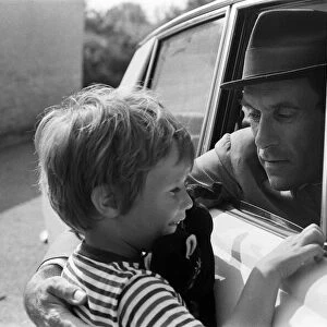 Jeremy Thorpe with his four year old son Rupert, pictured near his cottage near