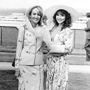 Jerry Hall with Maria Helvin at Ascot June 1982