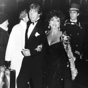 Joan Collins and boyfriend Bill Wiggins arrive at the Cafe Royale November