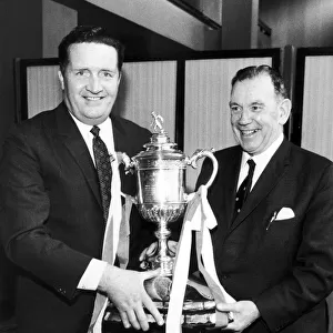 Jock Stein proudly shows off the Scottish Cup with Jimmy McGory. 27th April 1969
