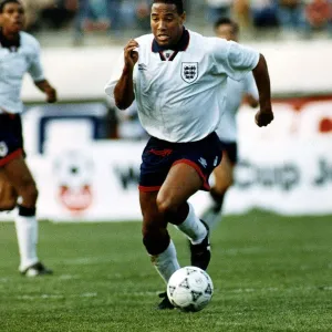 John Barnes in action for England against Turkey in the World Cup qualifying match in