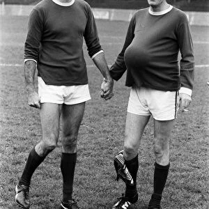 John Cleese and Peter Cook at a Charity Football Match, Dulwich