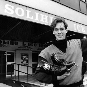 John Curry, the former European figure skating champion, arrives at Solihull Ice Rink