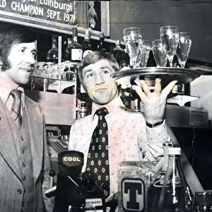 john greig at ken buchanan new pub opening the lonsdale in edinburgh 1973