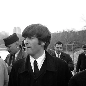 John Lennon in New Yorks Central Park, for a photocall on 9 February 1964