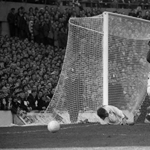John Mahoney on ground after handling the ball March 1971 in the FA Cup Semi Final