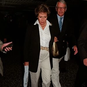 John Major MP September 98 Former Prime Minister arriving at heathrow with his wife