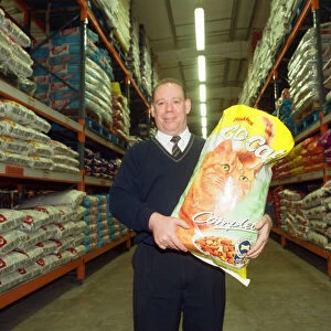 John Wales at Batleys Pet Food Store. 4th December 1997