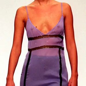 Kate Moss Supermodel models Prada during Milan Fashion Week March 1996
