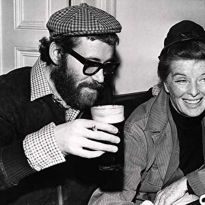 Katharine Hepburn Actress drinking with actor Peter O Toole Dbase
