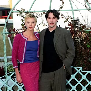 Keanu Reeves Actor December 97 With his co star Charlize Theron at photo call for
