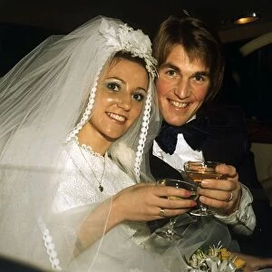 Kenny Dalglish on wedding day to Marina Harkins November 1974