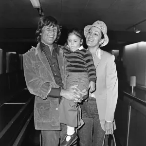 Kris Kristofferson and Rita Coolidge at LAP with their daughter Casey. 28th May 1978