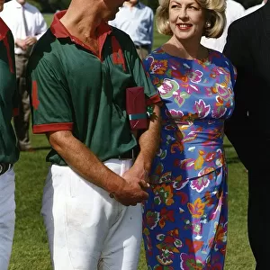Lady Kanga Tryon talks to Prince Charles at a Polo Match November 1993