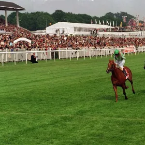 Lammtarra with jockey Walter Swinburn wins Epsom Derby - June 1995