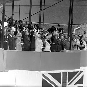 Launch of QE2 ship in the Clyde by Queen Elizabeth 1967