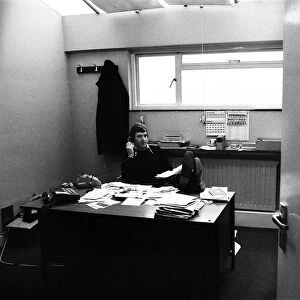 Lawrie McMenemy, Manager of Southampton Football Club, pictured in his office at The Dell