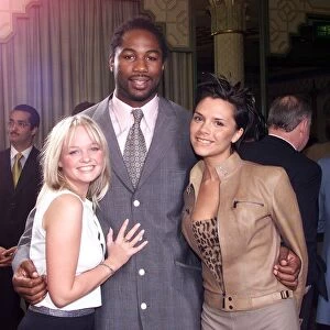 Lennox Lewis boxer is pictured with the Spice Girls May 1999 Emma Bunton