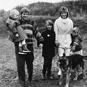 Liverpool footballer Kenny Dalglish with wife, children
