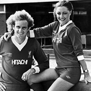 Liverpool footballer Phil Thompson with model Toni Byrne