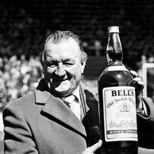 Liverpool manager Bob Paisley is awarded the Bells Scotch Whisky manager of the Month