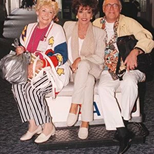 Liz Dawn and Bill Tarmey and Joan Collins September 1997 when they were filming