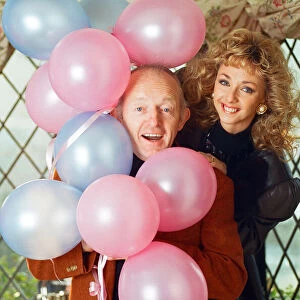 Magician Paul Daniels and his wife Debbie McGee pictured at home. 13th December 1991
